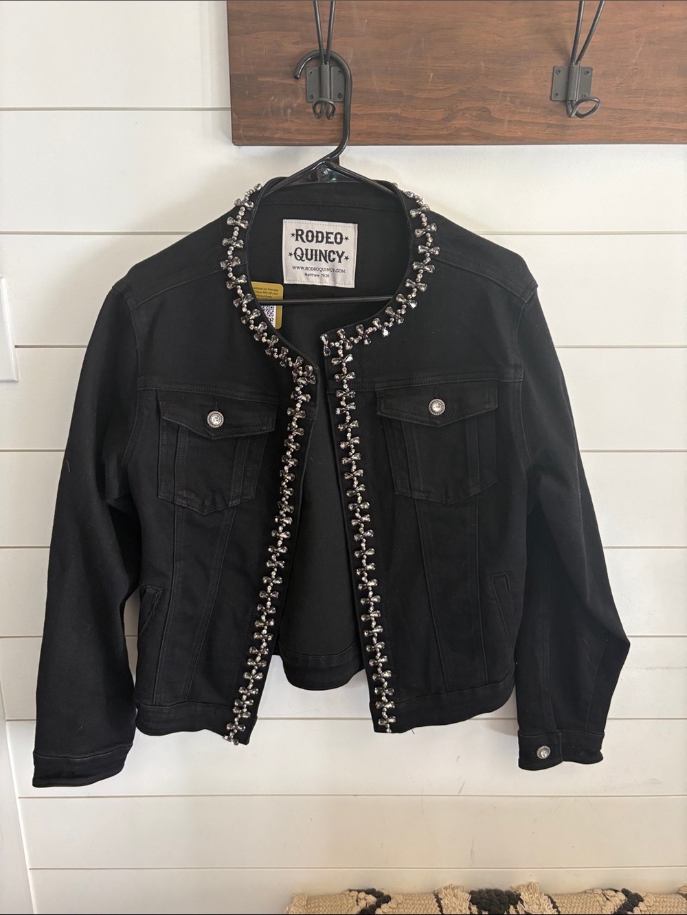 Rodeo Quincy Black Embellished Jean Jacket